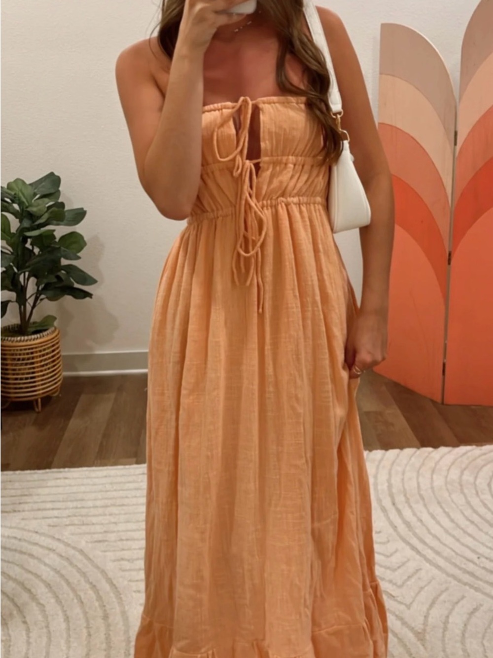 Women's Orange Maxi dress